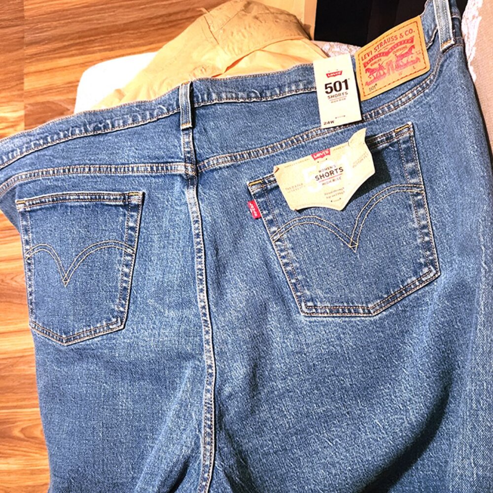Levi's 501 Original Plus Size High Rise Denim Shorts - 24W - NWT - Picture 5 of 6
